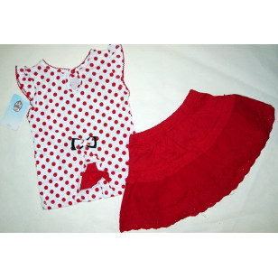 Minnie Mouse - Polka Dot Girl Sleeveless Top Dress Skirt Official OUTFIT SET (  5, 7 Years ) ***READY TO SHIP from Hong Kong***